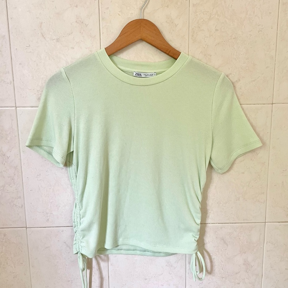 Zara Cinched Side Tie Crop Top Size Large